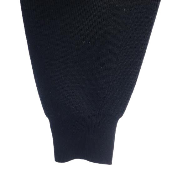 未使用 furfur ファーファー ストライプ 長袖 ニット切替 ワンピース F 黒×ブルー レディース