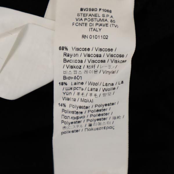 STEFANEL ステファネル イタリア製 ウールブレンド 長袖 ニット ワンピース M 黒 レディース