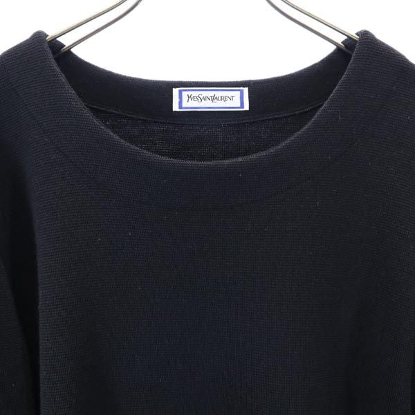 YVES SAINT LAURENT イヴサンローラン ウール 長袖 ワンピース M ブラック レディース