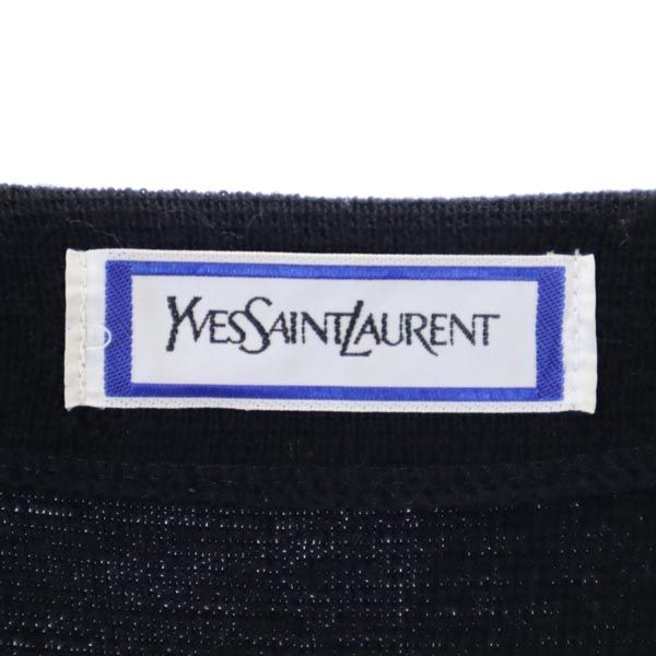 イヴサンローラン ウール 長袖 ワンピース M ブラック YVES SAINT LAURENT レディース