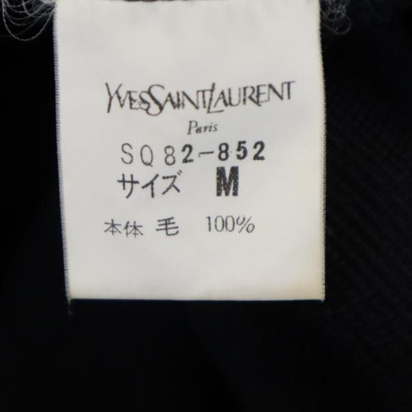 イヴサンローラン ウール 長袖 ワンピース M ブラック YVES SAINT LAURENT レディース