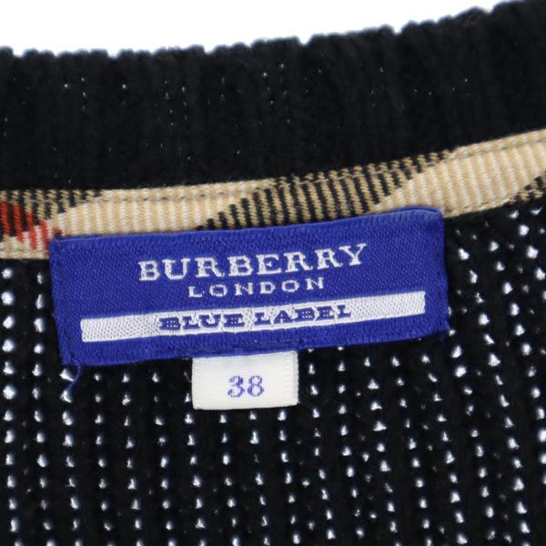 バーバリーブルーレーベル ニット ワンピース 38 ブラック BURBERRY BLUE LABEL レディース