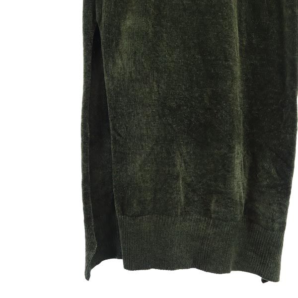 rovtski ロフトスキー ベロア調 ニット ワンピース F カーキ系 レディース