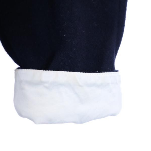 LACOSTE ラコステ ウールブレンド ノーカラーコート 38 紺 レディース