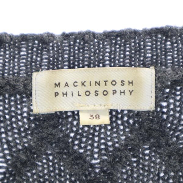 MACKINTOSH PHILOSOPHY マッキントッシュフィロソフィー ウールブレンド 長袖 ニット ワンピース 38 グレー レディース