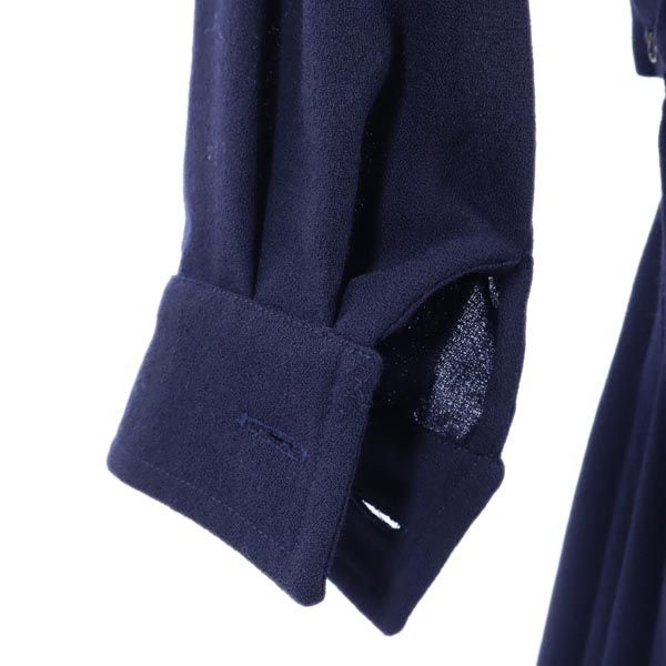 LANVIN ランバン ウールブレンド フランス製 長袖 ワンピース 36 紺 レディース