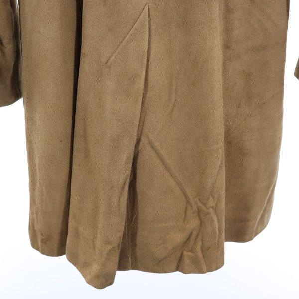 VINTAGE ヴィンテージ 80s USA製 スエード コート ベージュ ファー ベルト付き レディース