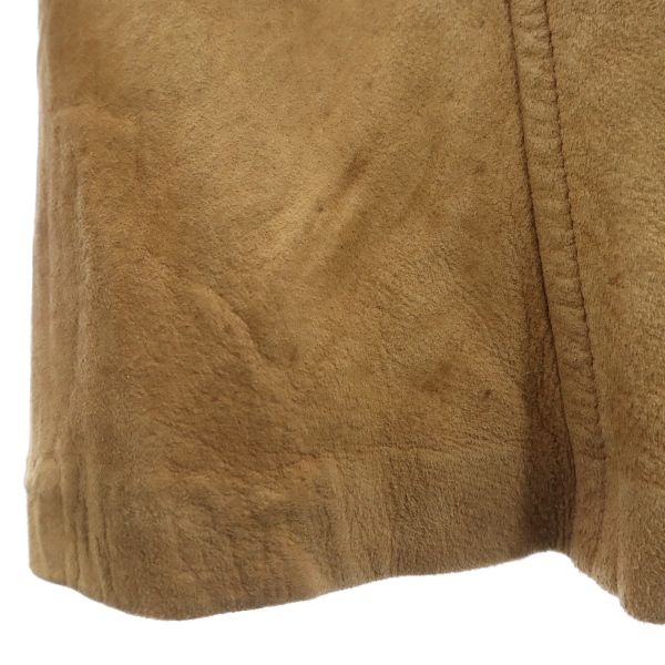 VINTAGE ヴィンテージ 80s USA製 スエード コート ベージュ ファー ベルト付き レディース