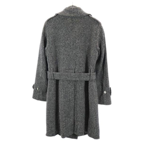 Mackintosh マッキントッシュ ウール トレンチコート 32 黒×白 レディース