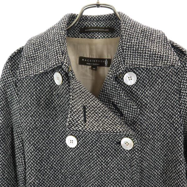 Mackintosh マッキントッシュ ウール トレンチコート 32 黒×白 レディース