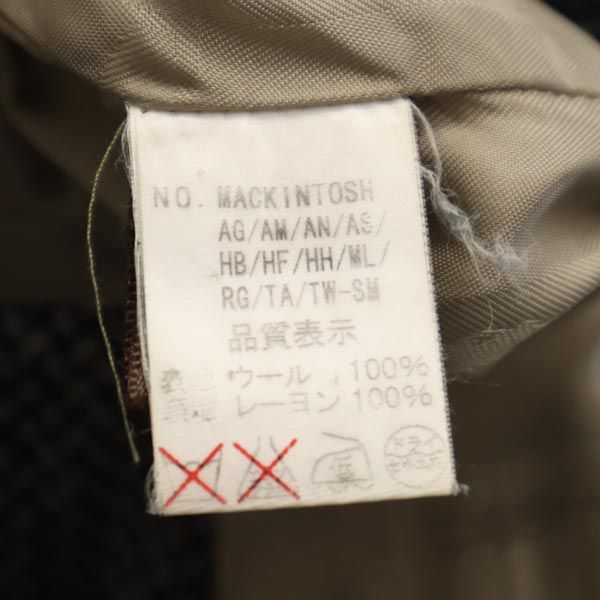 Mackintosh マッキントッシュ ウール トレンチコート 32 黒×白 レディース