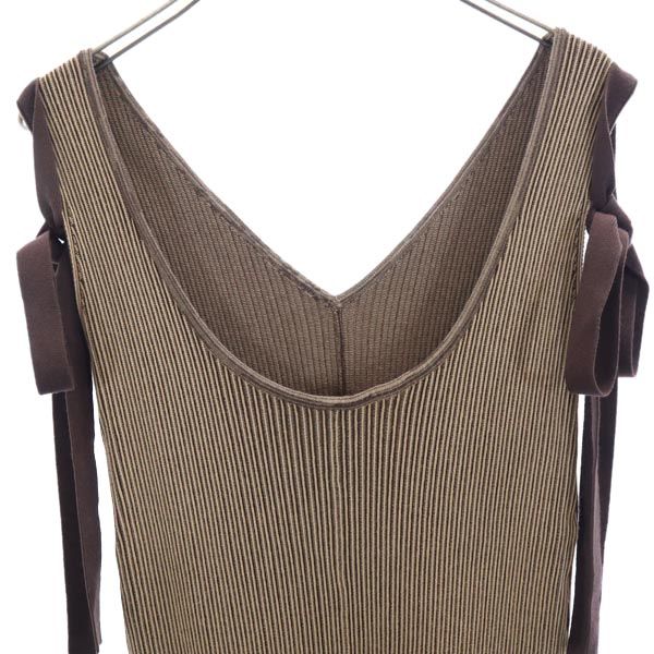 MAISON SPECIAL メゾンスペシャル ノースリーブ ニット ワンピース M ブラウン系 レディース