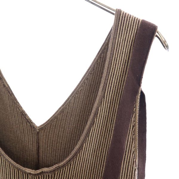 MAISON SPECIAL メゾンスペシャル ノースリーブ ニット ワンピース M ブラウン系 レディース