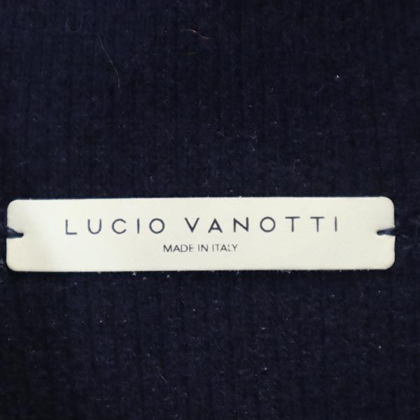 ルーチョバノッティ イタリア製 ニット ロング ジャケット 2 紺 LUCIO VANOTTI メンズ