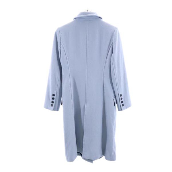 4℃ ヨンドシー アンゴラブレンド ステンカラーコート 36 スカイブルー レディース