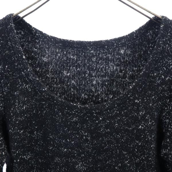 SEE BY CHLOE シーバイクロエ ウールブレンド 長袖 ニット ワンピース 黒系 リブ切替 レディース