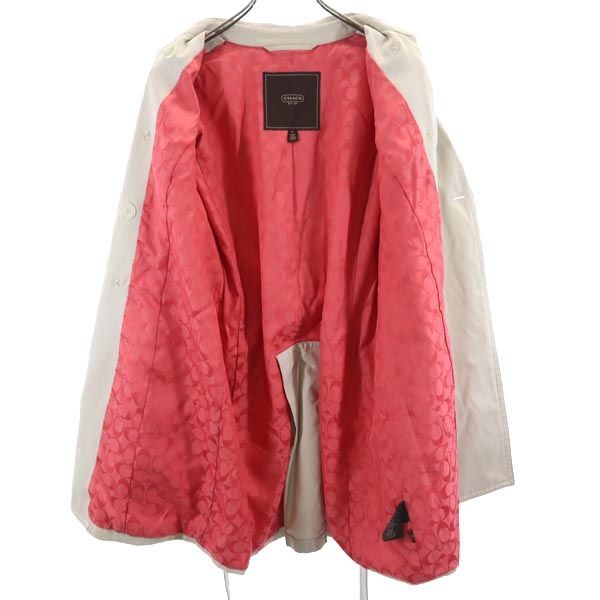 COACH コーチ トレンチコート S ベージュ ウエストリボン レディース