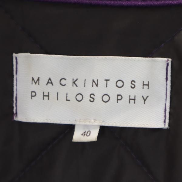 MACKINTOSH PHILOSOPHY マッキントッシュフィロソフィー 三陽商会 キルティングジャケット 40 紫 フード レディース