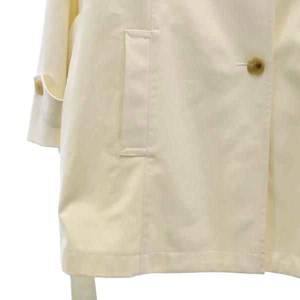 未使用 Aquascutum アクアスキュータム ステンカラーコート 15 ホワイト系 ブランドハンガー付き レディース