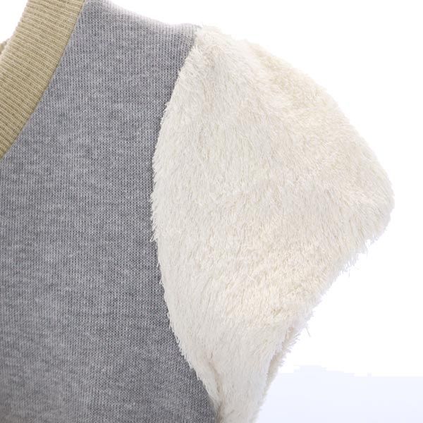 NIGATSU ニガツ 日本製 半袖 リアルファー ワンピース F グレー系 レディース