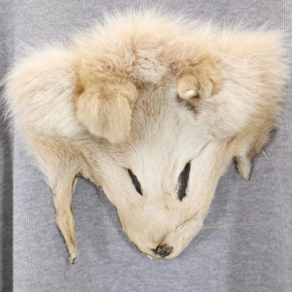 NIGATSU ニガツ 日本製 半袖 リアルファー ワンピース F グレー系 レディース