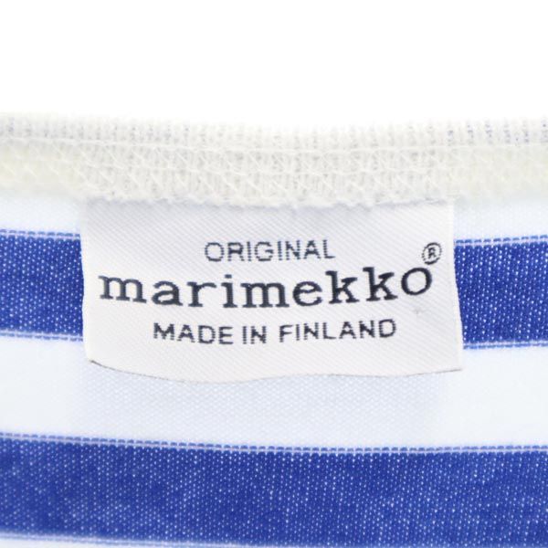 marimekko マリメッコ ボーダー 長袖 ワンピース 160 青×白 キッズ