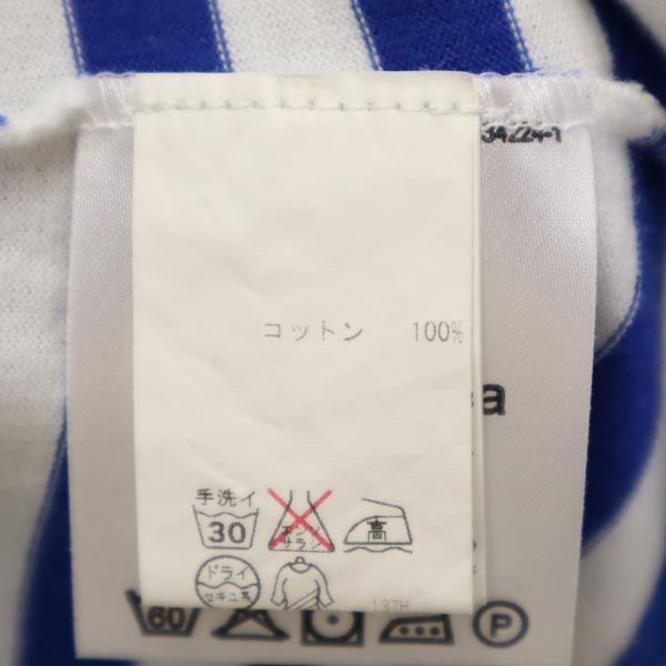 marimekko マリメッコ ボーダー 長袖 ワンピース 160 青×白 キッズ