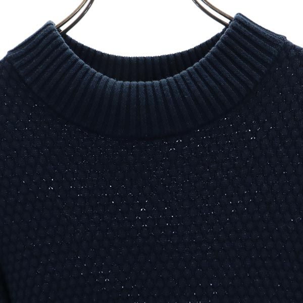 BLUE LABEL CRESTBRIDGE ブルーレーベルクレストブリッジ 三陽商会 長袖 ニット ワンピース 36 ネイビー系 サイドジップ レディース