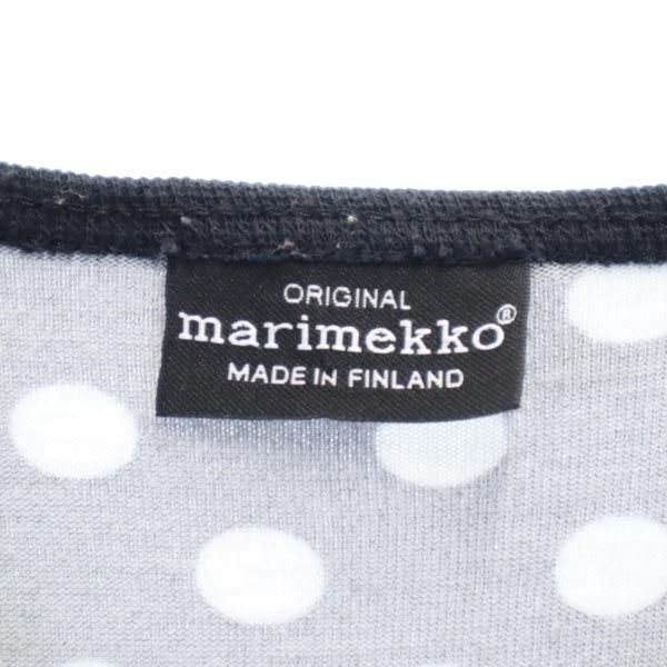 マリメッコ ドット柄 長袖 ロングワンピース S 黒系 marimekko レディース