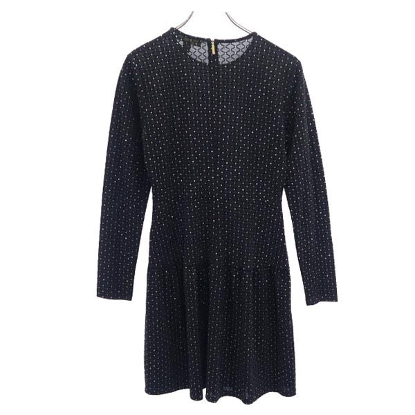 Michael Kors マイケルコース ラメ総柄 長袖 ワンピース M 黒系 レディース