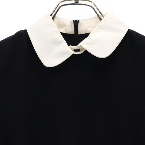 IMPERIAL インペリアル 長袖 ワンピース S ブラック系 バックジップ 袖リボン レディース