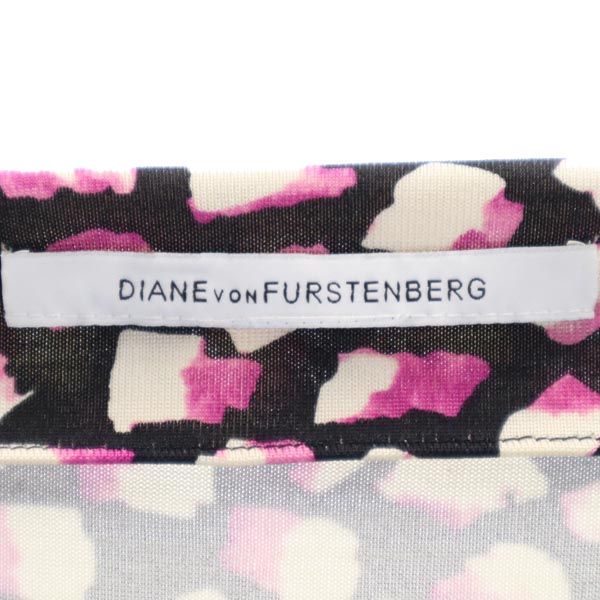 ダイアンフォンファステンバーグ シルク 総柄 長袖 ラップ ワンピース 2 DIANE VON FURSTENBERG レディース