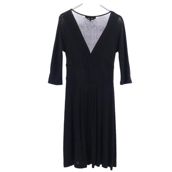 MAX MARA マックスマーラ 7分袖 ロングワンピース S 黒 レディース