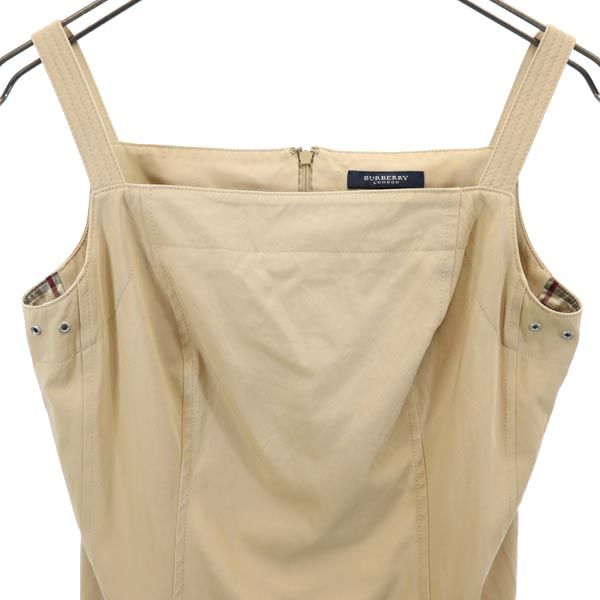 BURBERRY バーバリー ジャンパースカート 38 ベージュ系 ワンピース バックジップ レディース