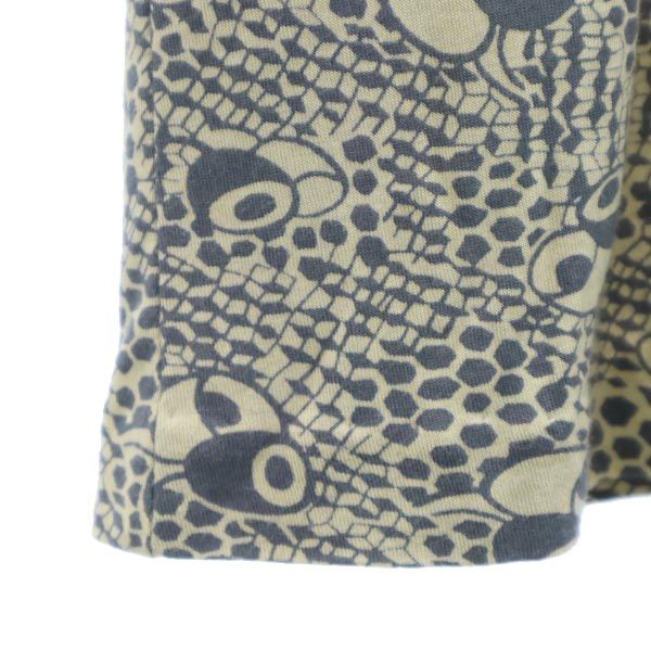 ANNA SUI アナスイ USA製 長袖 シャツワンピース 4 ベージュ×グレー レディース