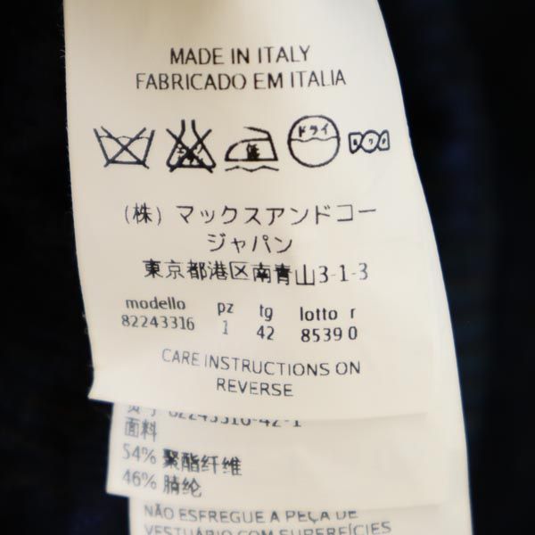 MAX&CO マックスアンドコー イタリア製 総柄 半袖 ワンピース 42 青系 レディース