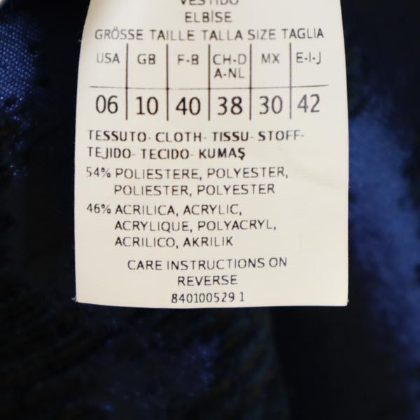 MAX&CO マックスアンドコー イタリア製 総柄 半袖 ワンピース 42 青系 レディース