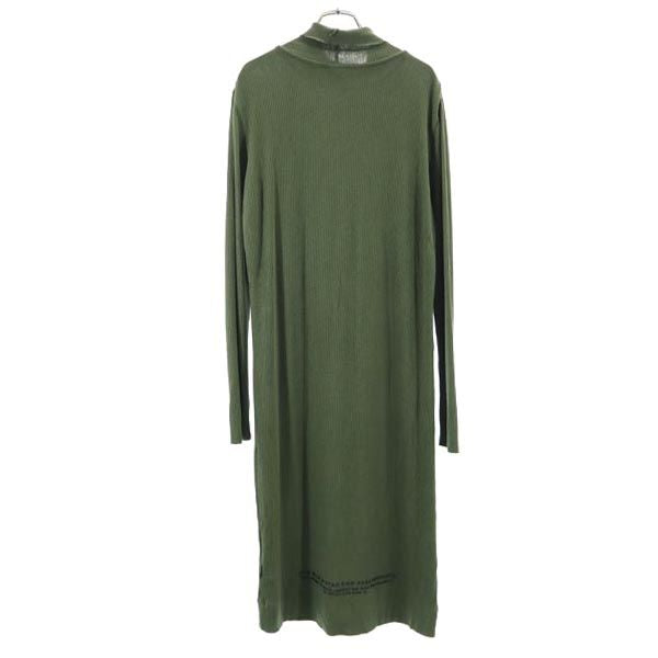 G-STAR RAW ジースターロウ 立体ロゴ 長袖 タートルネック ニット ワンピース S カーキ レディース