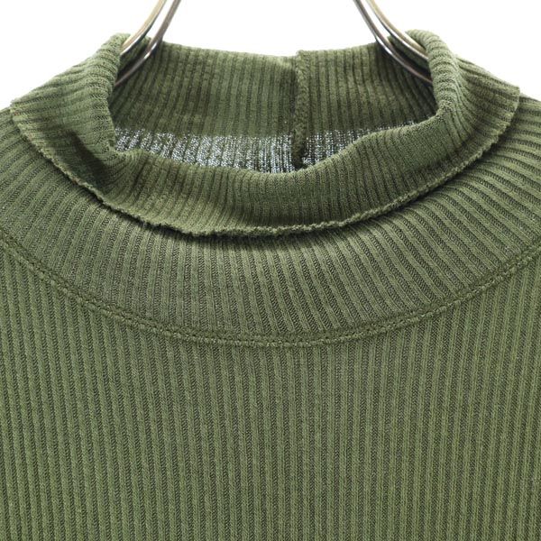 G-STAR RAW ジースターロウ 立体ロゴ 長袖 タートルネック ニット ワンピース S カーキ レディース