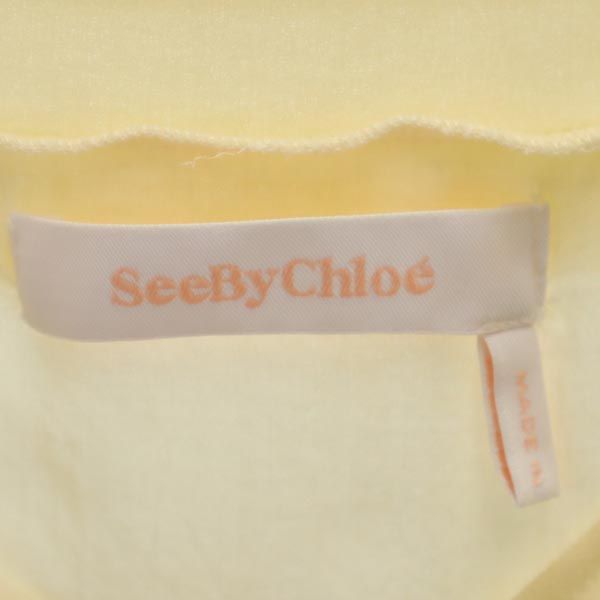 SEE BY CHLOE シーバイクロエ 半袖 ウエストリボン シフォン ワンピース 34 ベージュ系 レディース