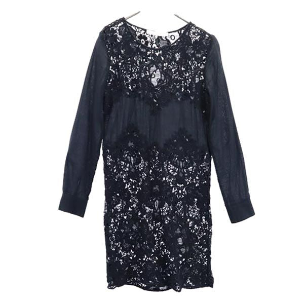 SEE BY CHLOE シーバイクロエ 長袖 レース ワンピース 36 ブラック系 レディース