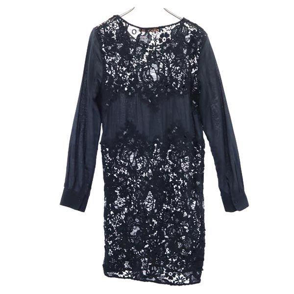 SEE BY CHLOE シーバイクロエ 長袖 レース ワンピース 36 ブラック系 レディース