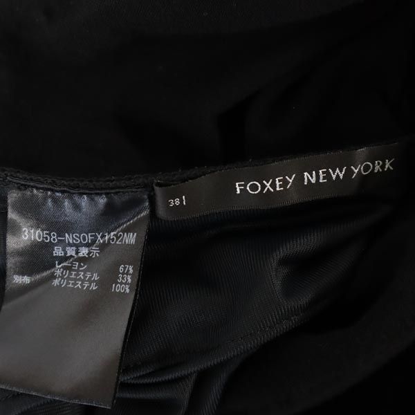 FOXEY NEW YORK フォクシーニューヨーク 日本製 長袖 ワンピース 38 黒 レディース