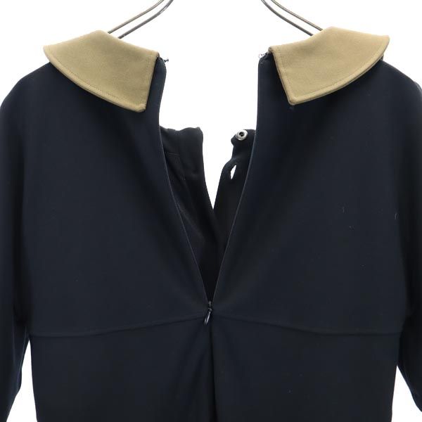 KARL LAGERFELD カールラガーフェルド 半袖 タイト ワンピース 40 黒×茶 レディース