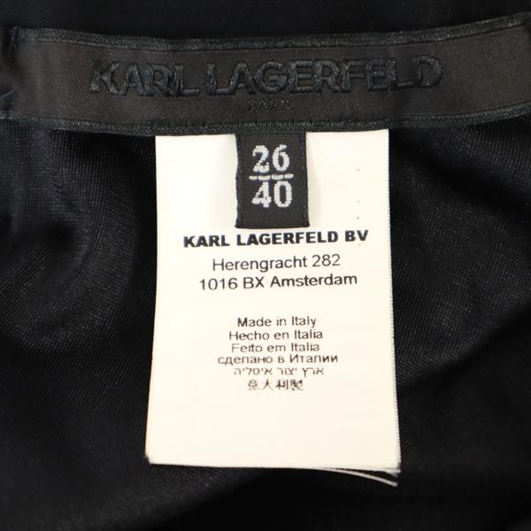 KARL LAGERFELD カールラガーフェルド 半袖 タイト ワンピース 40 黒×茶 レディース