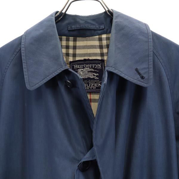 Burberrys バーバリーズ 80s 90s イギリス製 ステンカラーコート 紺 メンズ