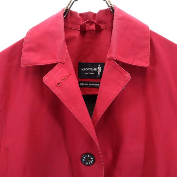 Mackintosh マッキントッシュ ステンカラーコート 32 赤 ハンドメイド レディース