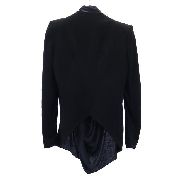 HELMUT LANG ヘルムートラング クロスドレープ ジャケット 黒×グレー レディース