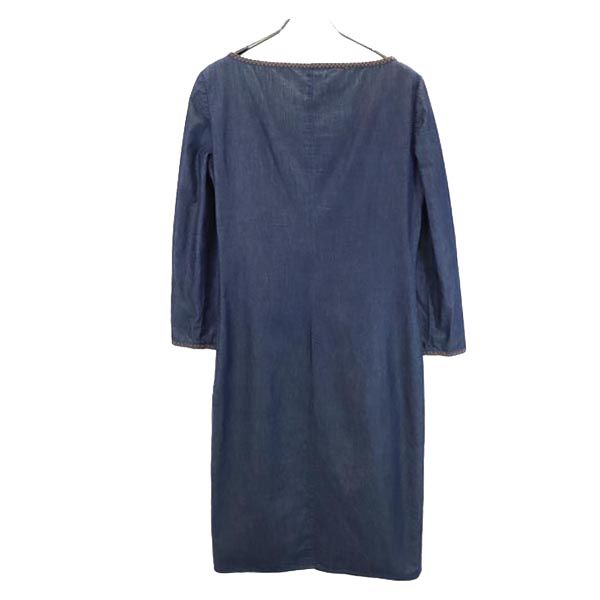 MIUMIU ミュウミュウ イタリア製 長袖 ワンピース 40 ネイビー系 レディース