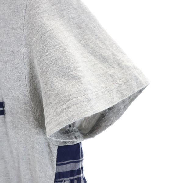 MACKINTOSH PHILOSOPHY マッキントッシュフィロソフィー 日本製 三陽商会 ノースリーブ ワンピース 38 グレー×ネイビー レディース